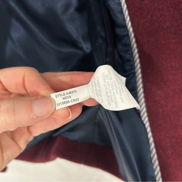 J. Crew Burgundy Cocoon Italian Stadium Cloth Wool Winter Long Coat - Picture 10 of 14